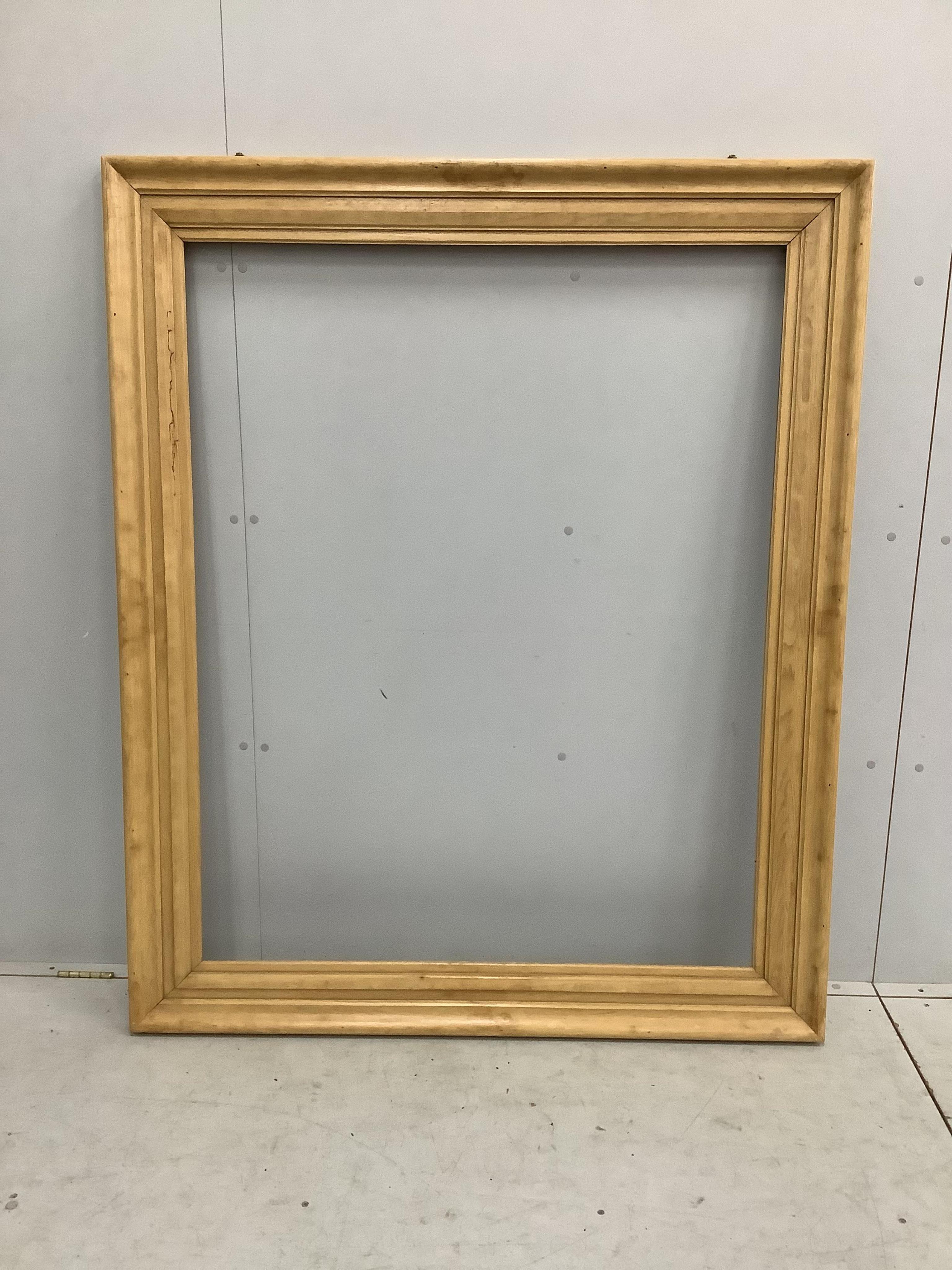 A rectangular pine picture frame, 126 x 152cm. Condition - good